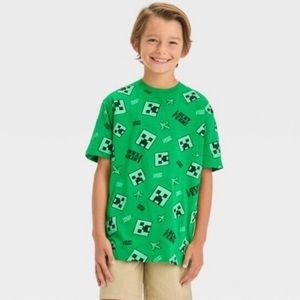 Boys' Minecraft Creeper St. Patrick's Day Short Sleeve Graphic T-Shirt Size XS
